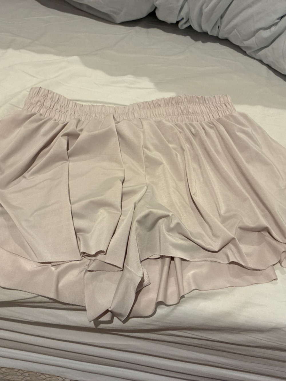 Varsity Spirit Lightweight Elastic-Waist Athletic Shorts in Pale Pink